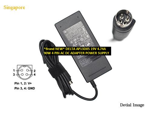 *Brand NEW* 4 PIN DELTA 19V 4.74A AP13D05 90W AC DC ADAPTER POWER SUPPLY